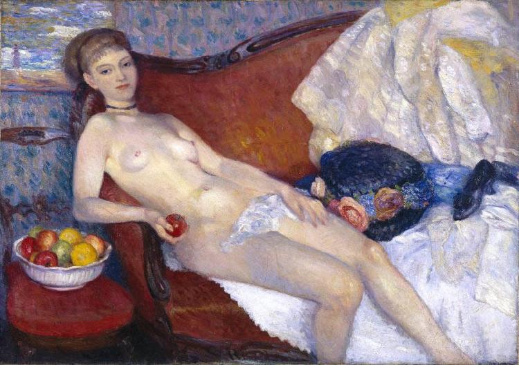 William Glackens Nude with Apple oil painting image